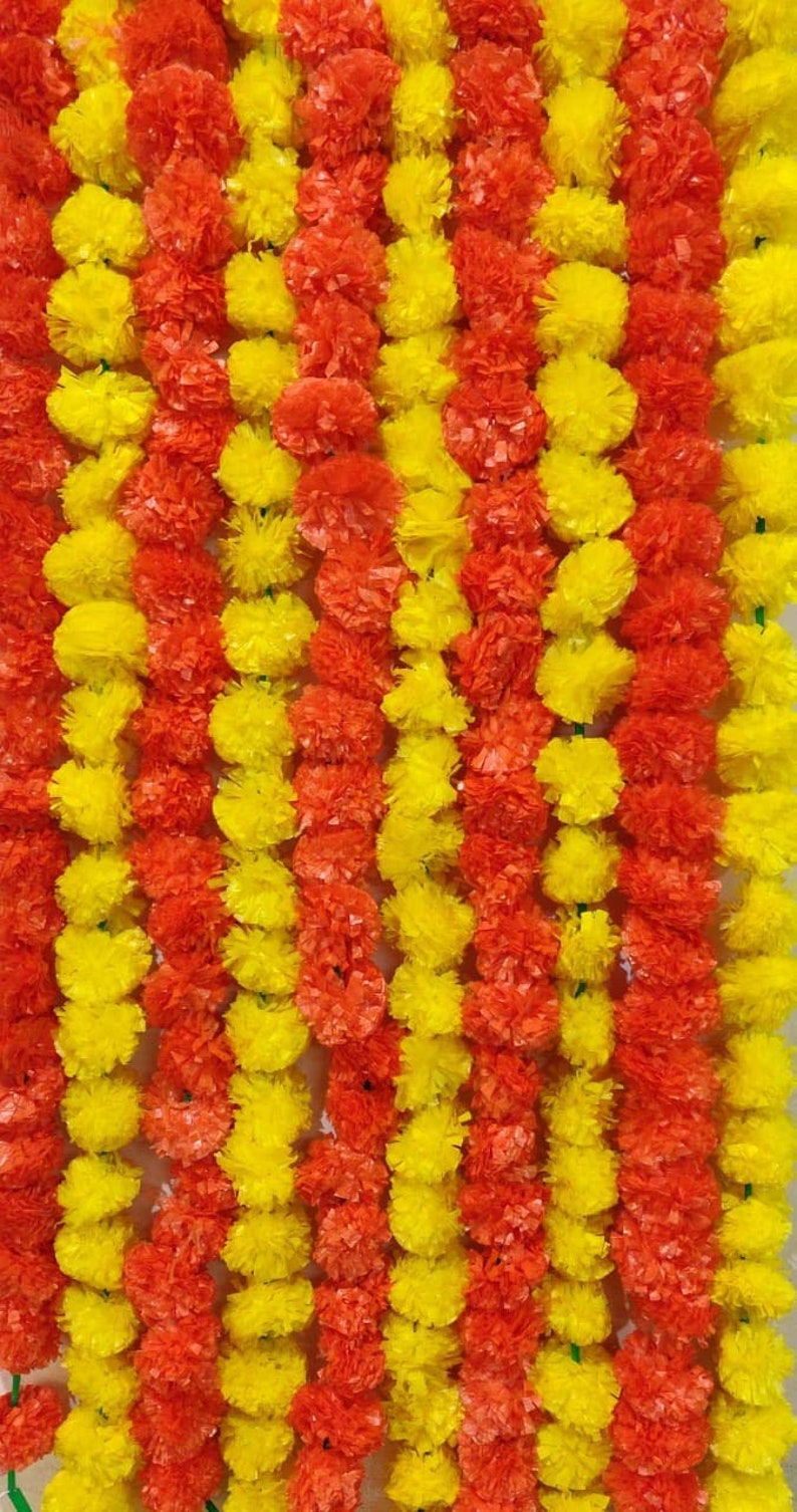 Pack Of 20 Orange And Yellow Marigold Flower Party Backdrop Etsy