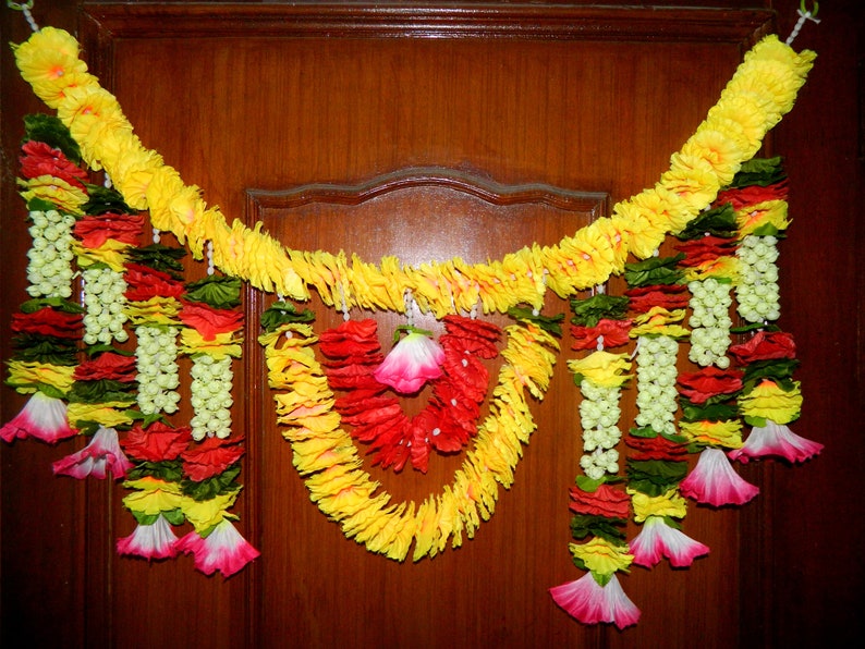 4 Feet Wide Flower Door Valance Indian Toran Indian Wedding Etsy