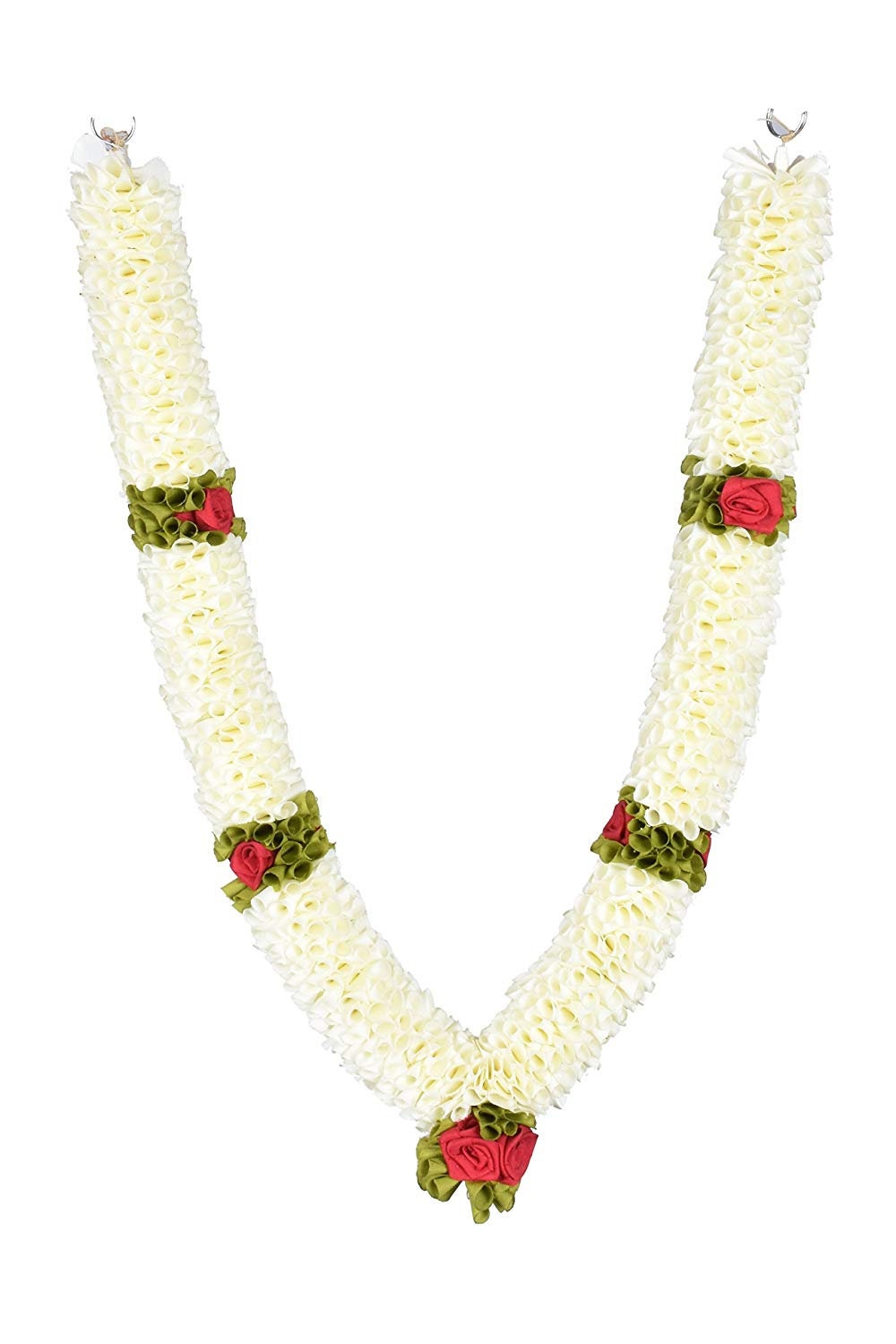 Artificial Big Indian Wedding Garland White Green Statue Milni Etsy