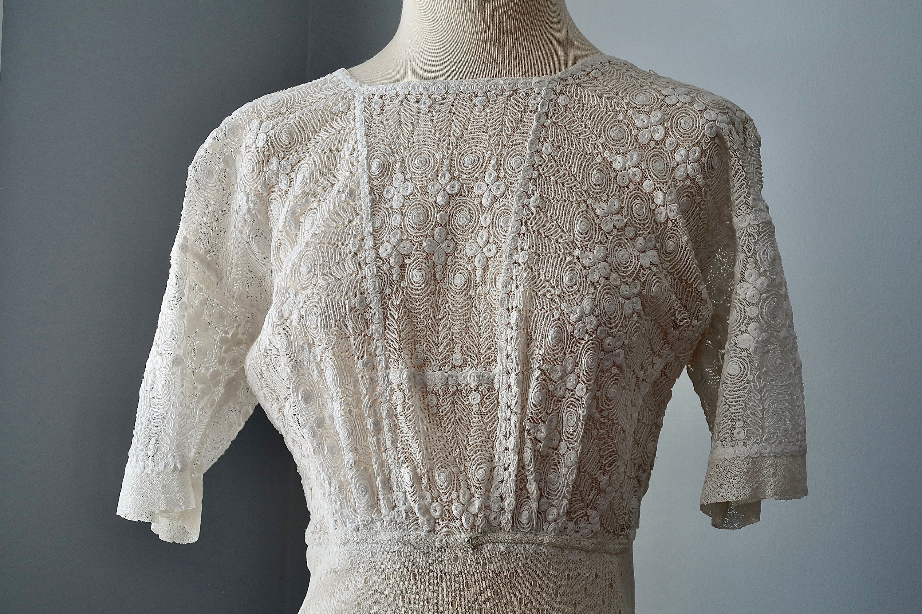 knee length dresses for ladies Antique Lace Tambour Gown - S main image 0