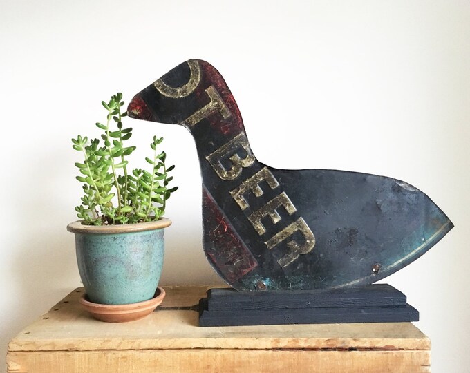 Vintage Metal Duck Decoy Silhouette Made From a Tin Root Beer Etsy