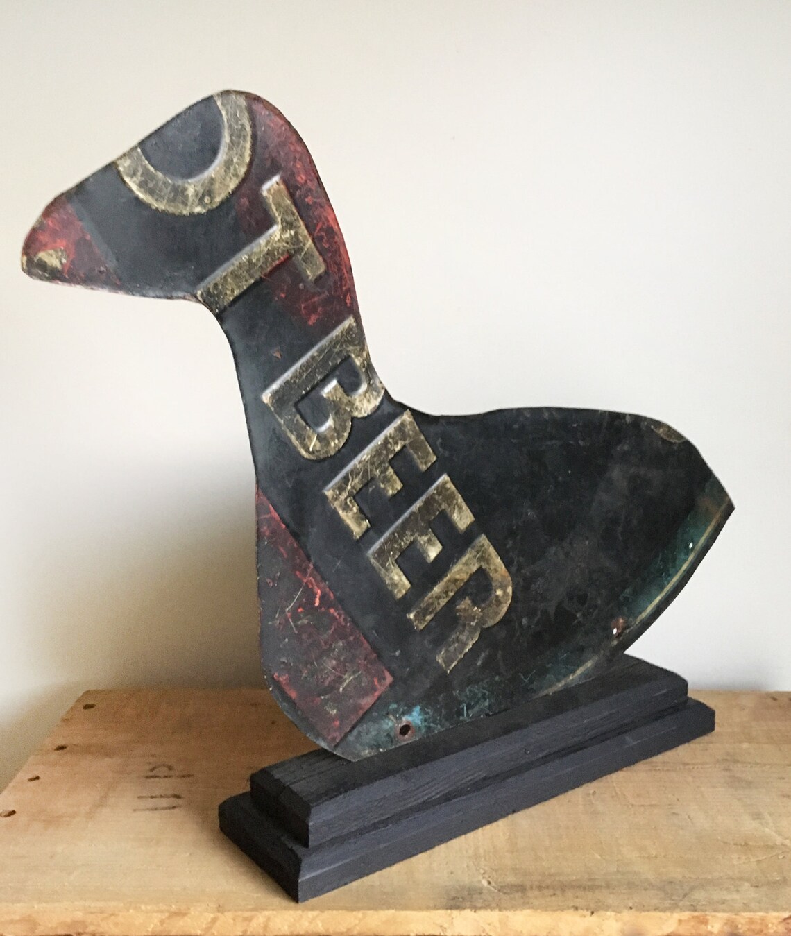 Vintage metal duck decoy silhouette made from a tin Root Beer Etsy