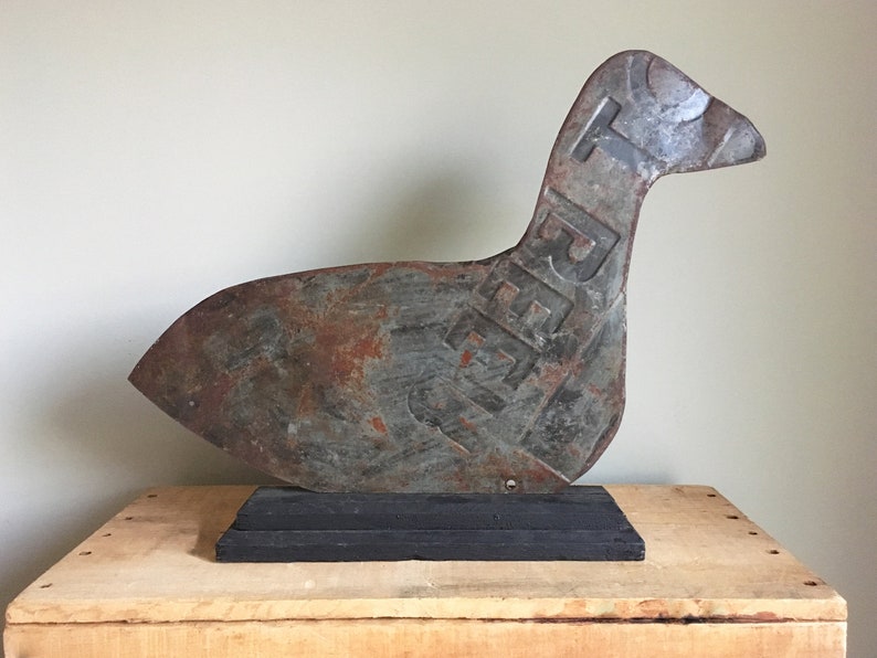 Vintage metal duck decoy silhouette made from a tin Root Beer Etsy
