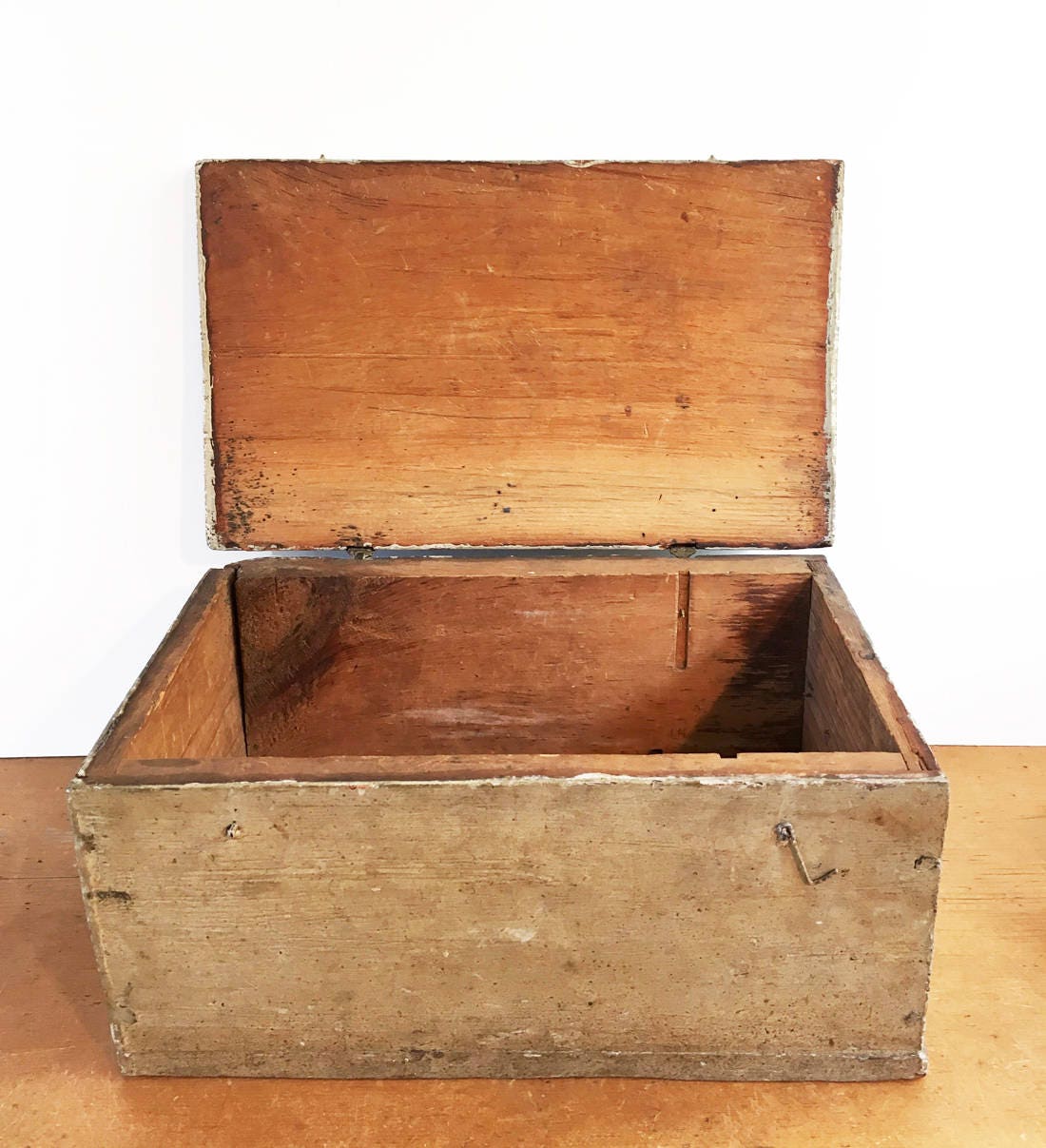 Primitive antique pine box from the 1800s original paint and Etsy