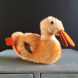 Vintage Steiff duck made exclusively in 1949, rare collectible German toy, stuffed animal duckling, duck lover gift, cottage decor