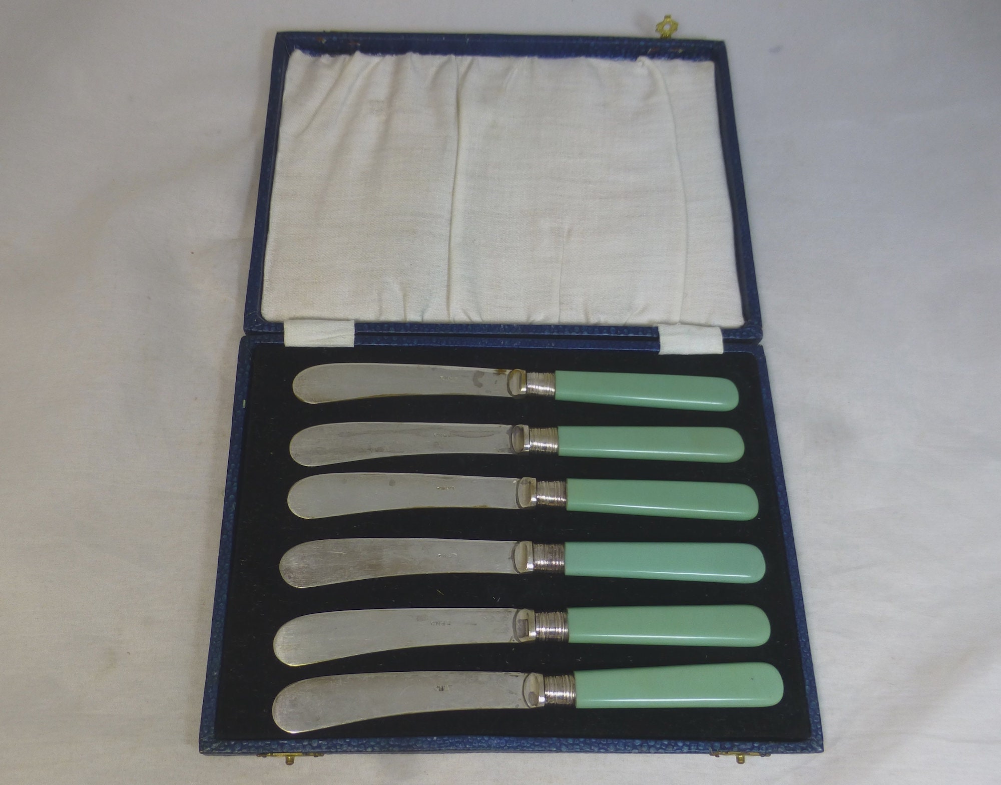 Vintage Set of BUTTER KNIVES With Yellow Handles From Switzerland