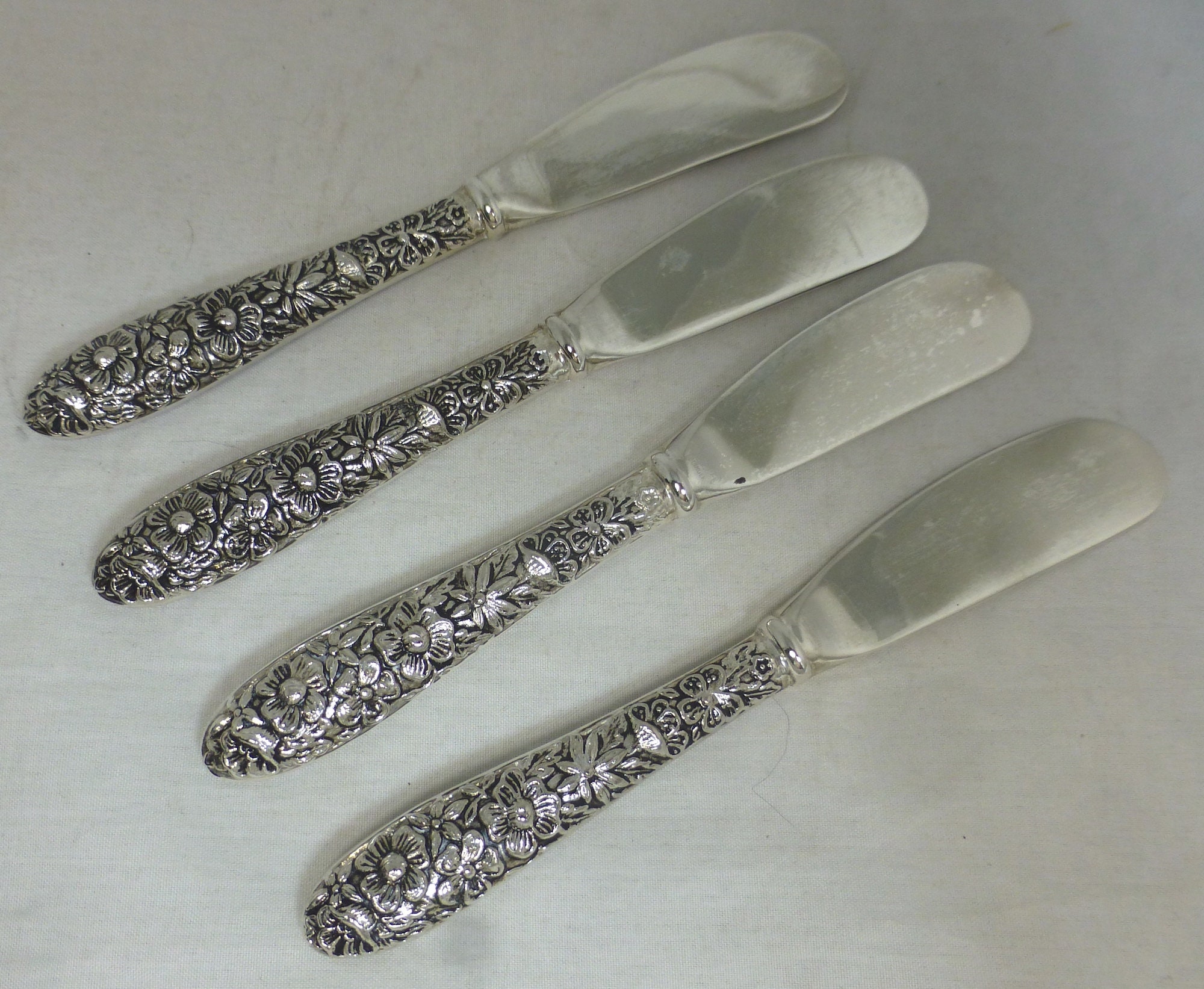 American Godinger Silver Treasures Cased Set of 4 Signed 5.5 in