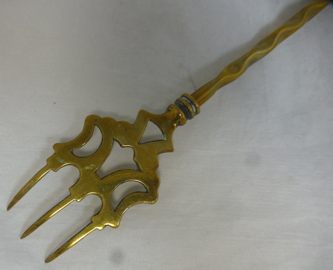 Langer Griff Messing Vintage Rustikales Anasten / Kamingabel | Etsy