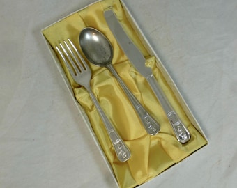 RARE Vintage Cooper Ludlam Silver Plated Child's Cutlery Set in