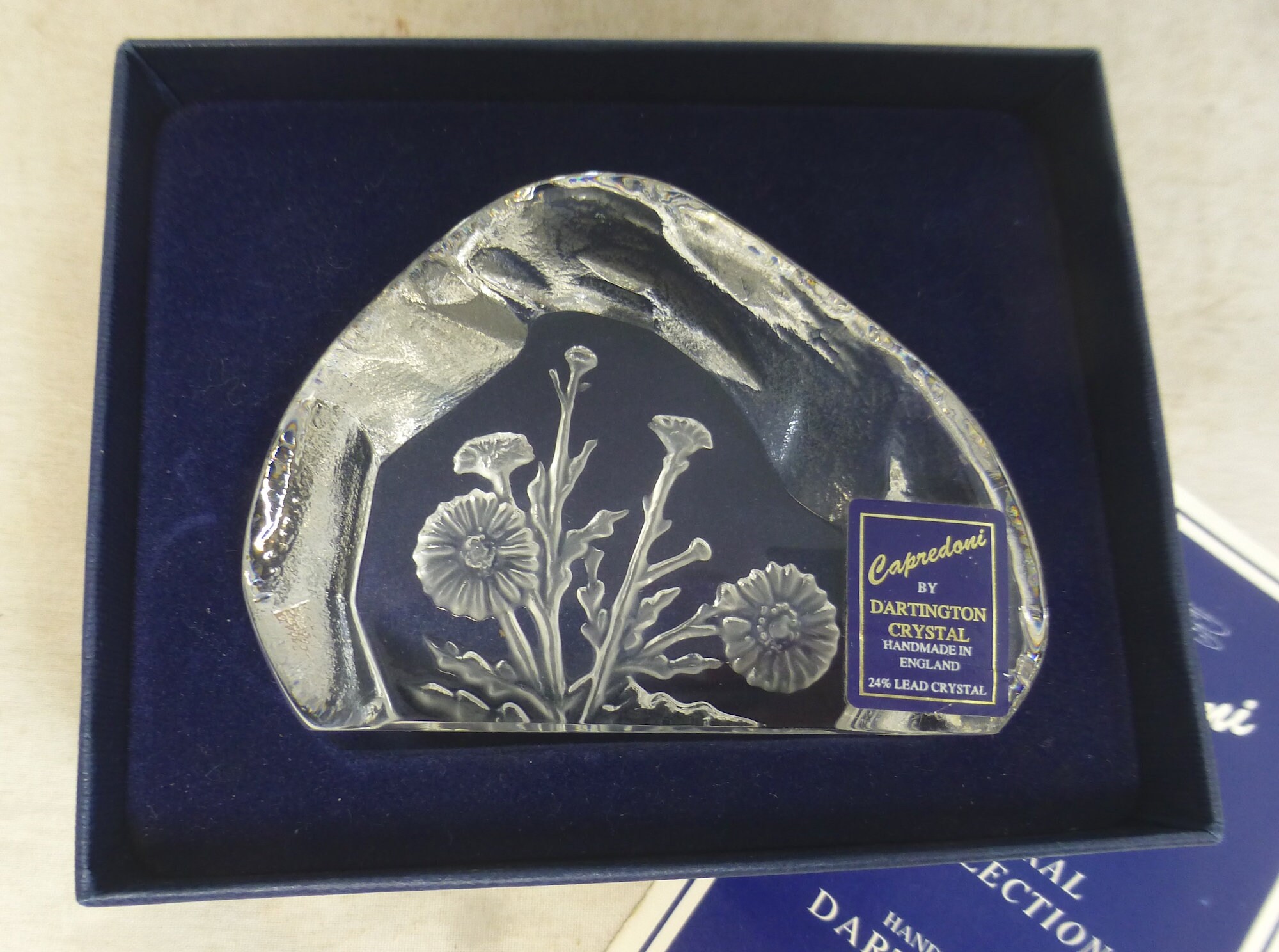 Vintage Capredoni Dartington Crystal Gerbera Iceberg Sculpture 