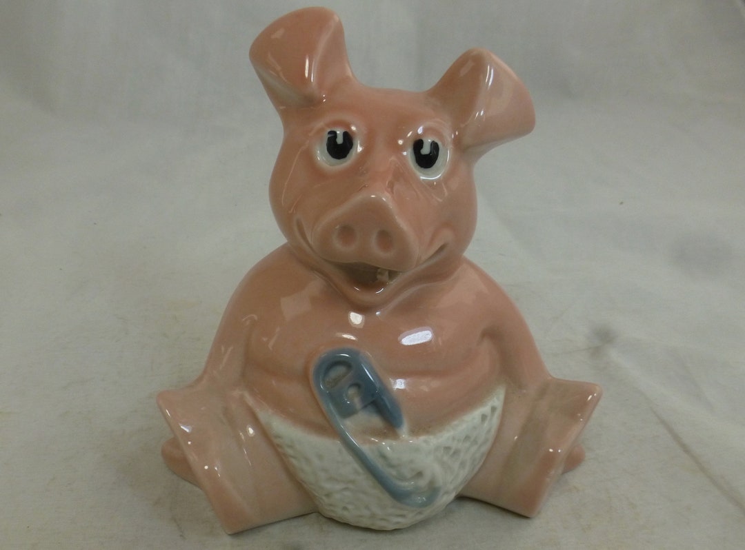 美術品・アンティーク・コレクション C.ブタ 貯金箱 陶器製 Enesco