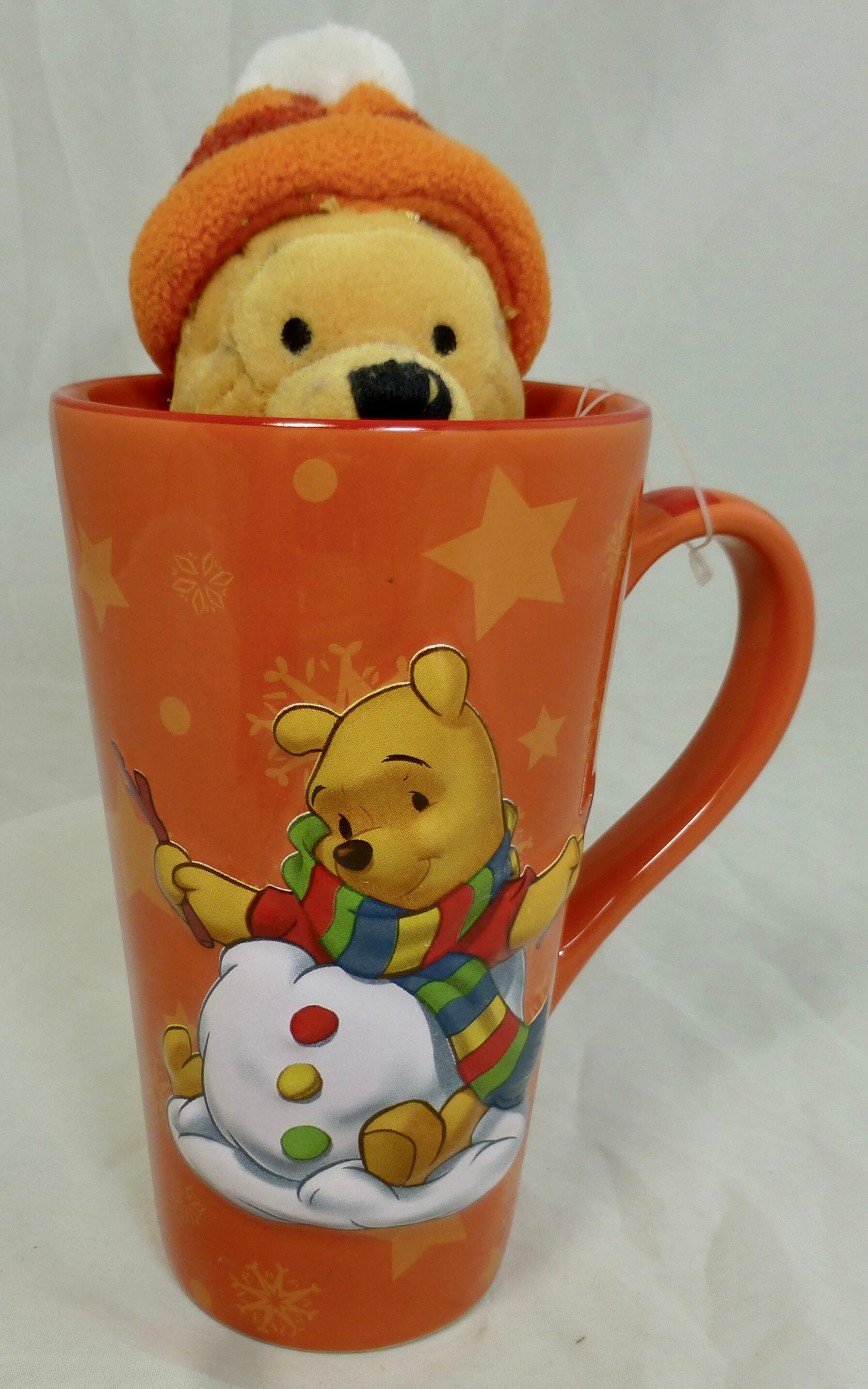 Tall Orange Winnie the Pooh Snowman Disney Cartoon 3D Moulded Mug