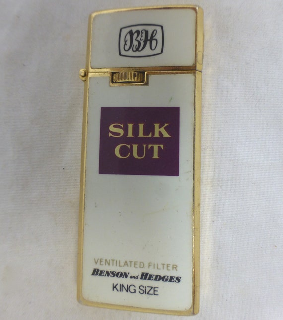 cigarette b&h Vintage Benson and Hedges Silk Cut Ventilated Filter Cigarette Lighter -  Silk Cut & BH Brand Advertising Lighter – Japan Tobacciana
