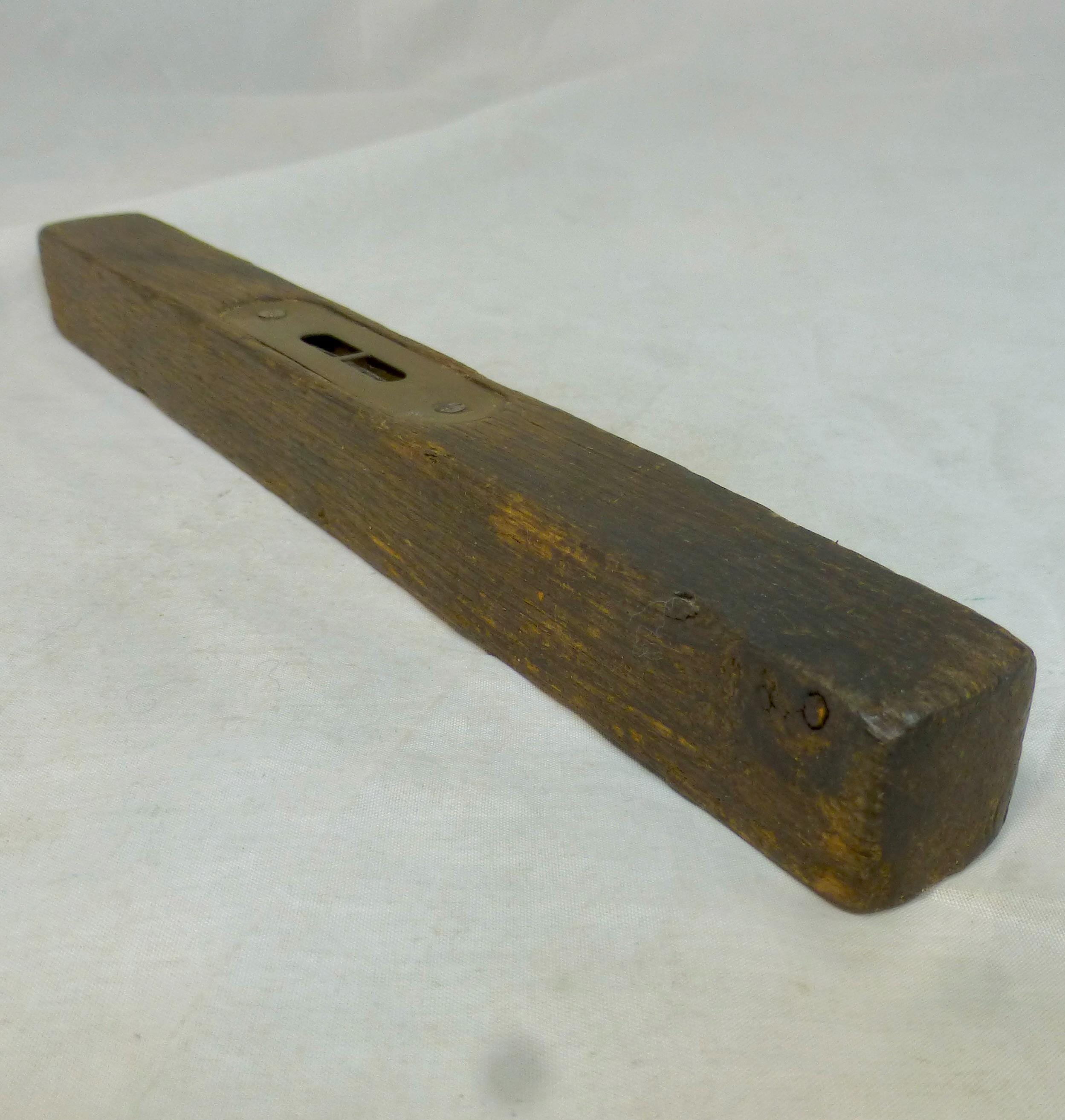 Niveau à Bulle Ancien En Bois – Outils Vintage, 40,5 Cm, Avec Bulle Latérale Cassée