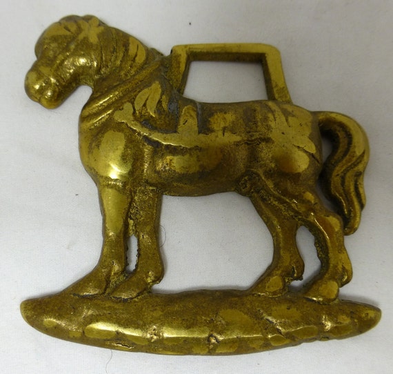 Cart Horse Collectible English Pub Souvenir Martingale Brass Horse