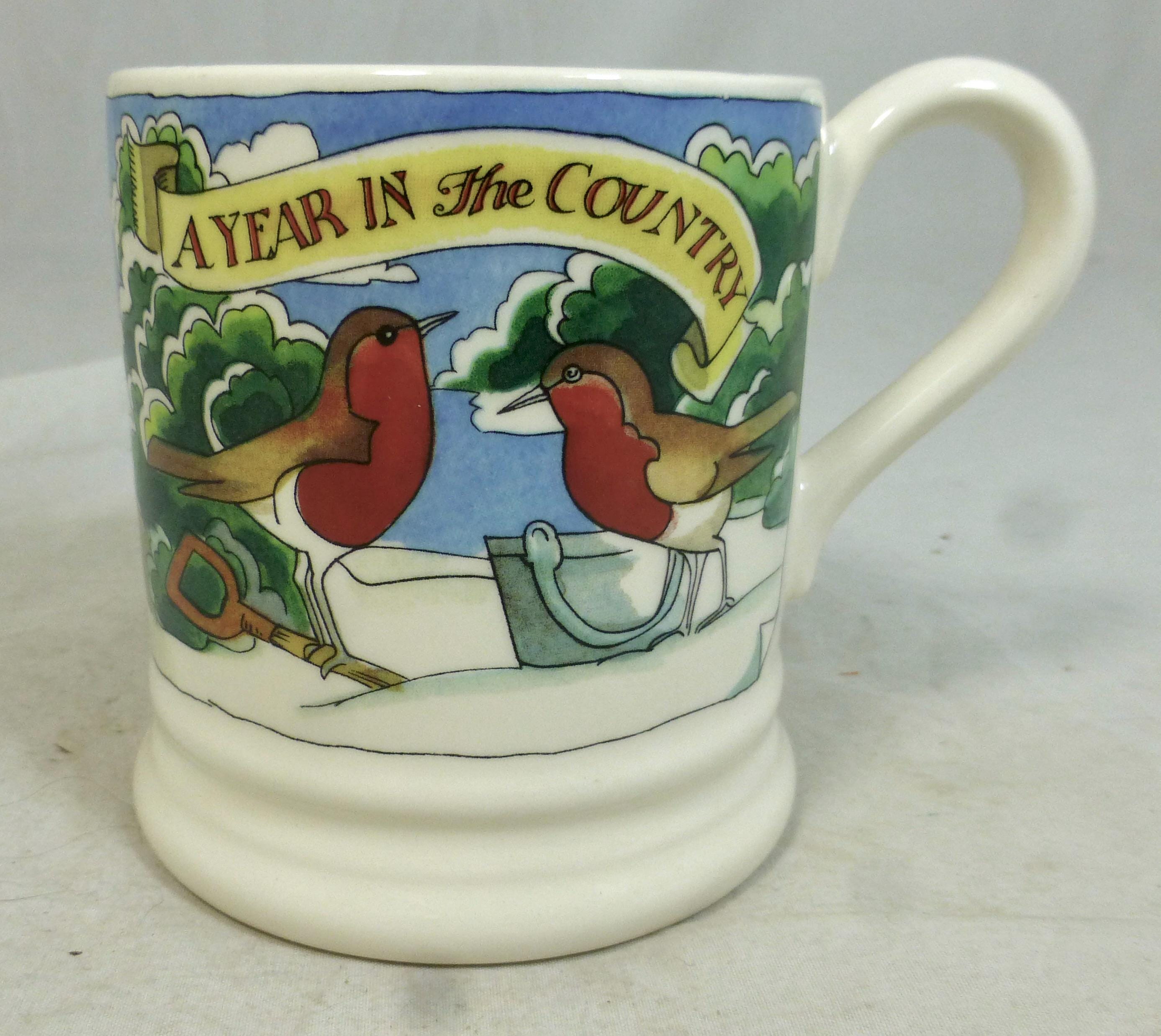 Emma Bridgewater Year in the Country Matthew Rice Two Robins Half 