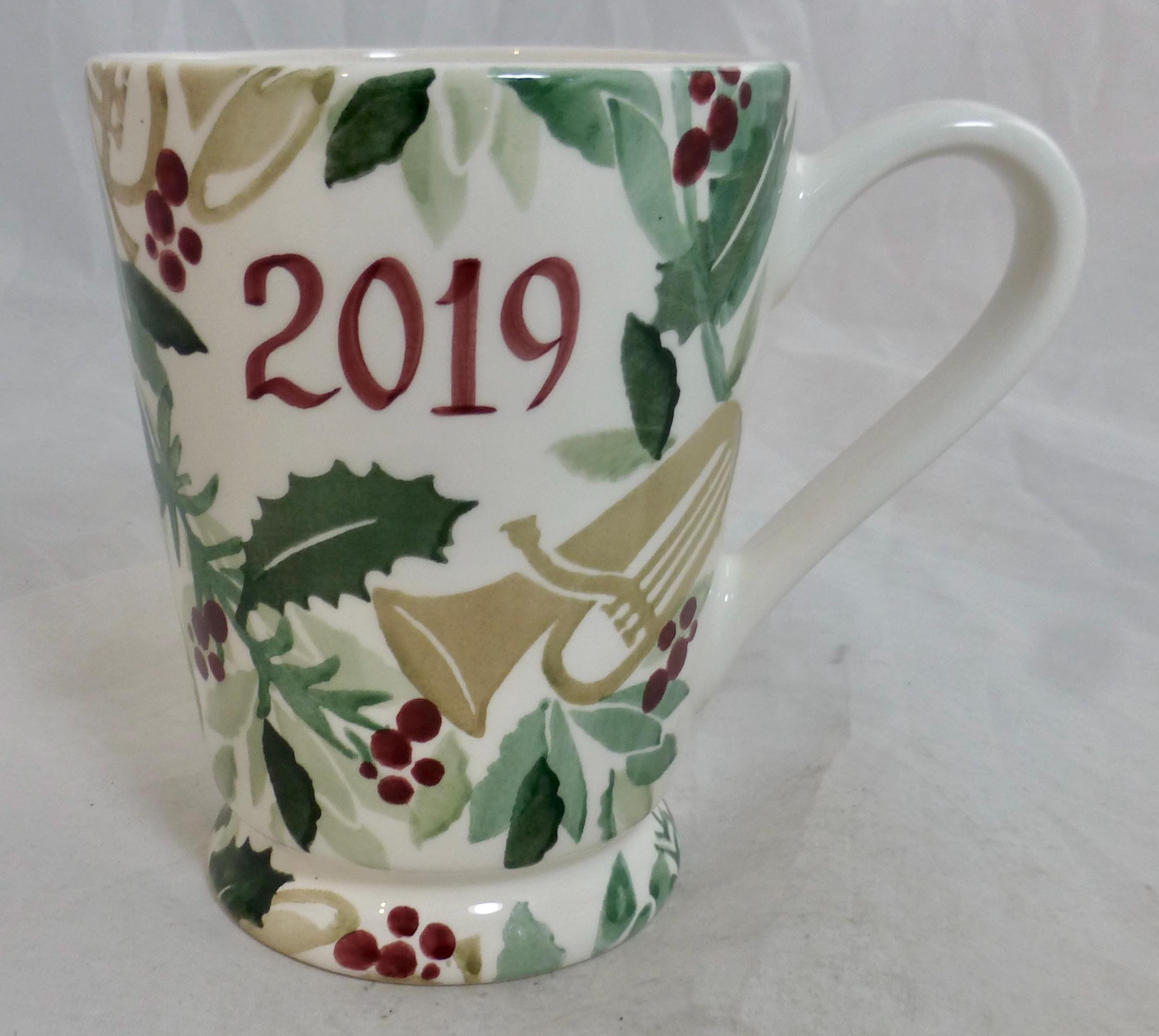 Emma Bridgewater Spongeware Christmas Green Holly & Gold Wind 