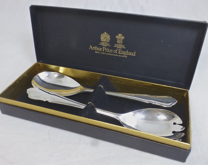 Vintage Arthur Price Silver Plate Dubarry Salad Serving Spoon and Fork