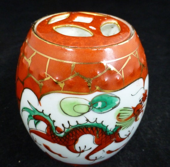 China old antique Hand painting Dragon /& Phoenix Porcelain lid jar pot