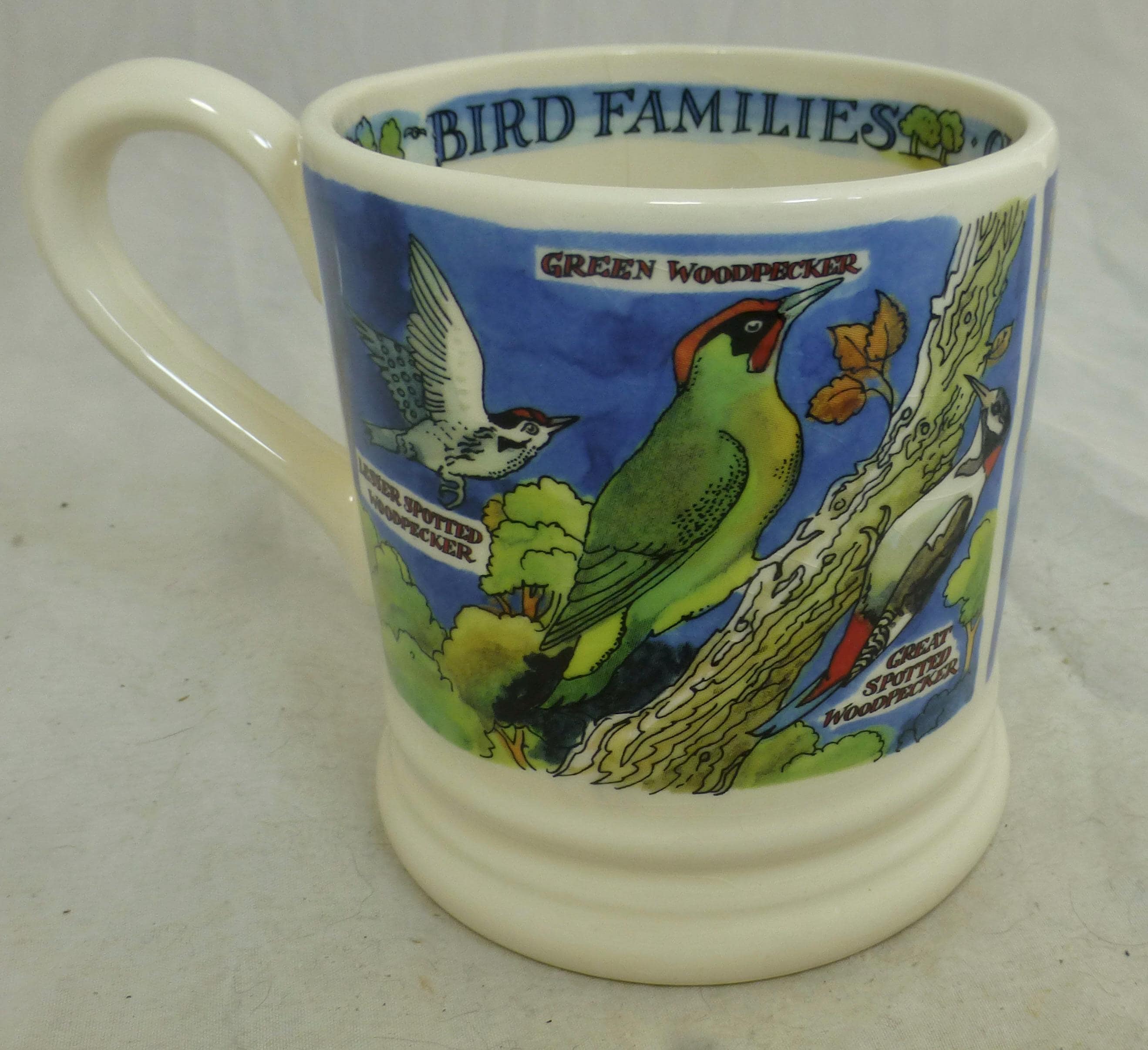 Emma Bridgewater Colourful Bird Families Owls & Woodpeckers Half