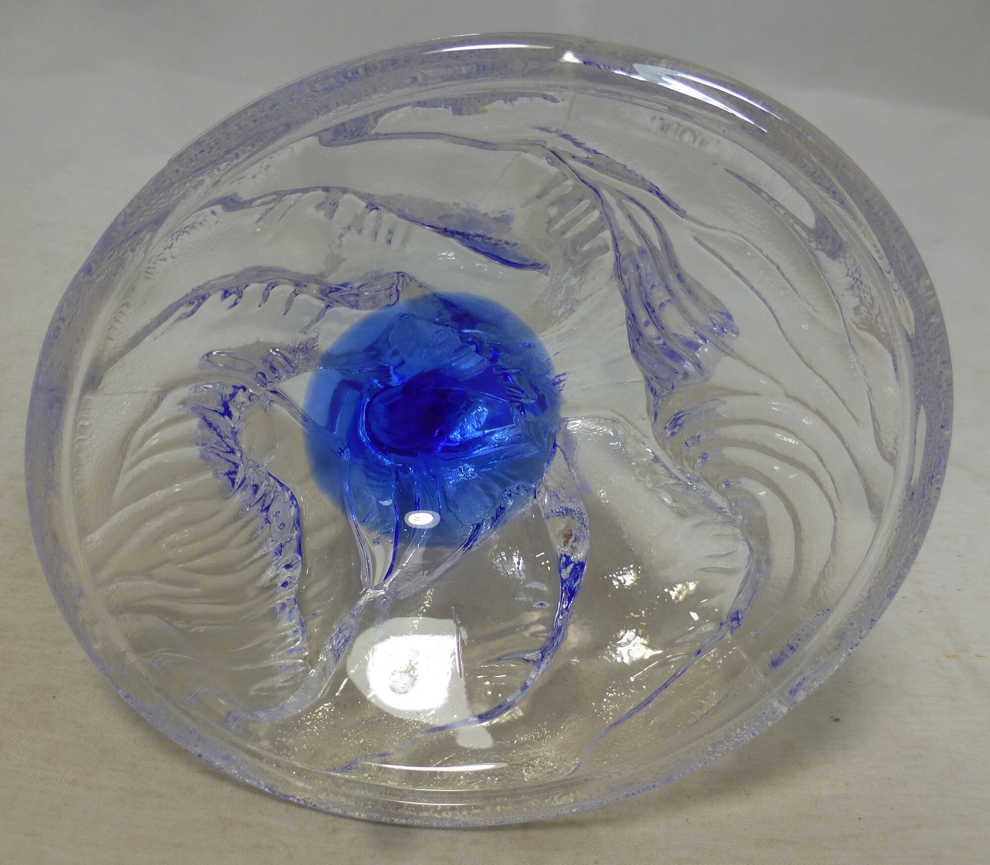 Cristal D'arques Vintage French Clear & Cobalt Blue Lead Crystal