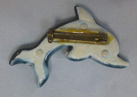 Poole Pottery Ceramic Vintage Dolphin Brooch - Ha… - image 4