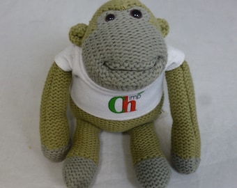 PG Tips Tea Chimp Promotional Knitted Monkey Beanie Plush Toy - Most Famous Monkey – 6 in L Super Cute Soft Toy Gift for Chimp Monkey Lover