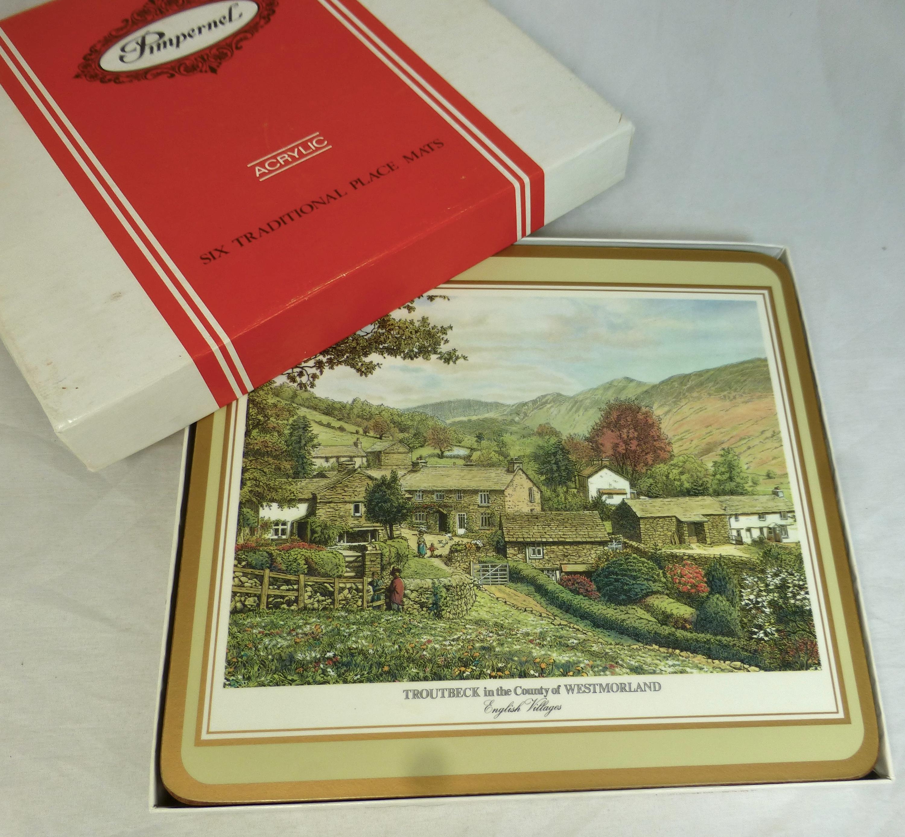 Pimpernel Vintage English Village Boxed Set of 6 Medium Table Mats
