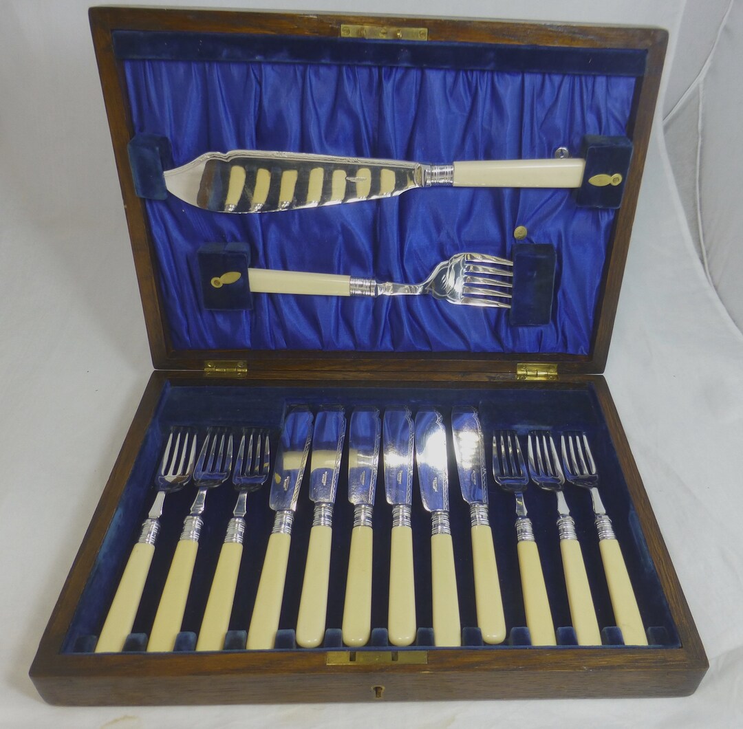 Art Deco Alex Clark & Co Welbeck Silver Plate and Ivorine Fish