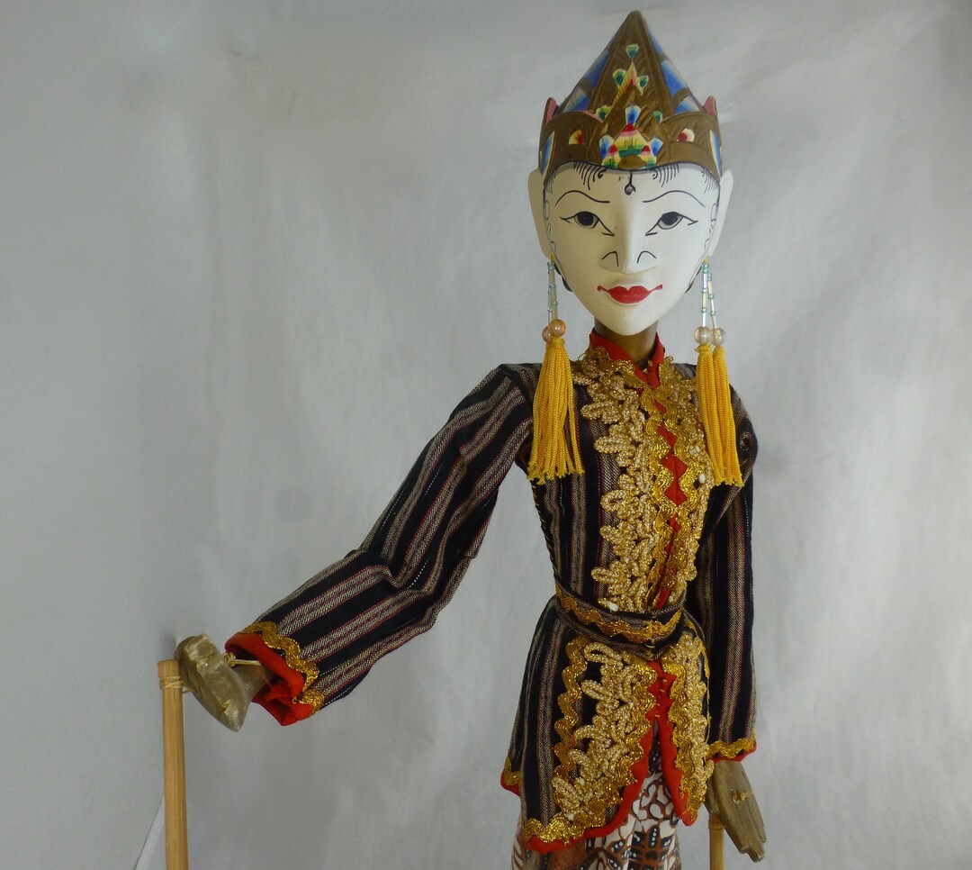 Buy Vintage Wayang Golek Stick Puppet Mounted on Base Online