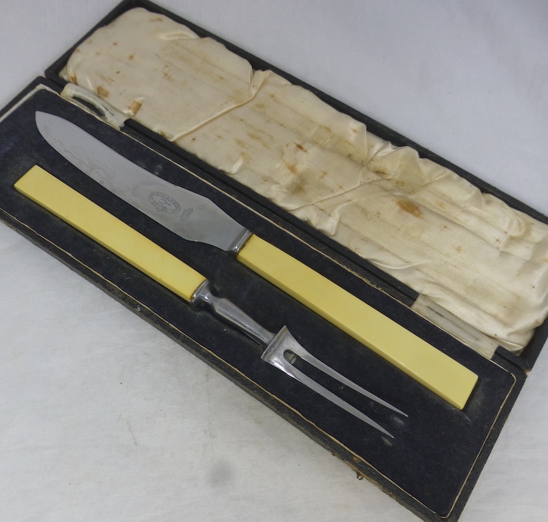 Antique Cased Carving Knife and Fork Set Edwin Blyde & Co Etsy New