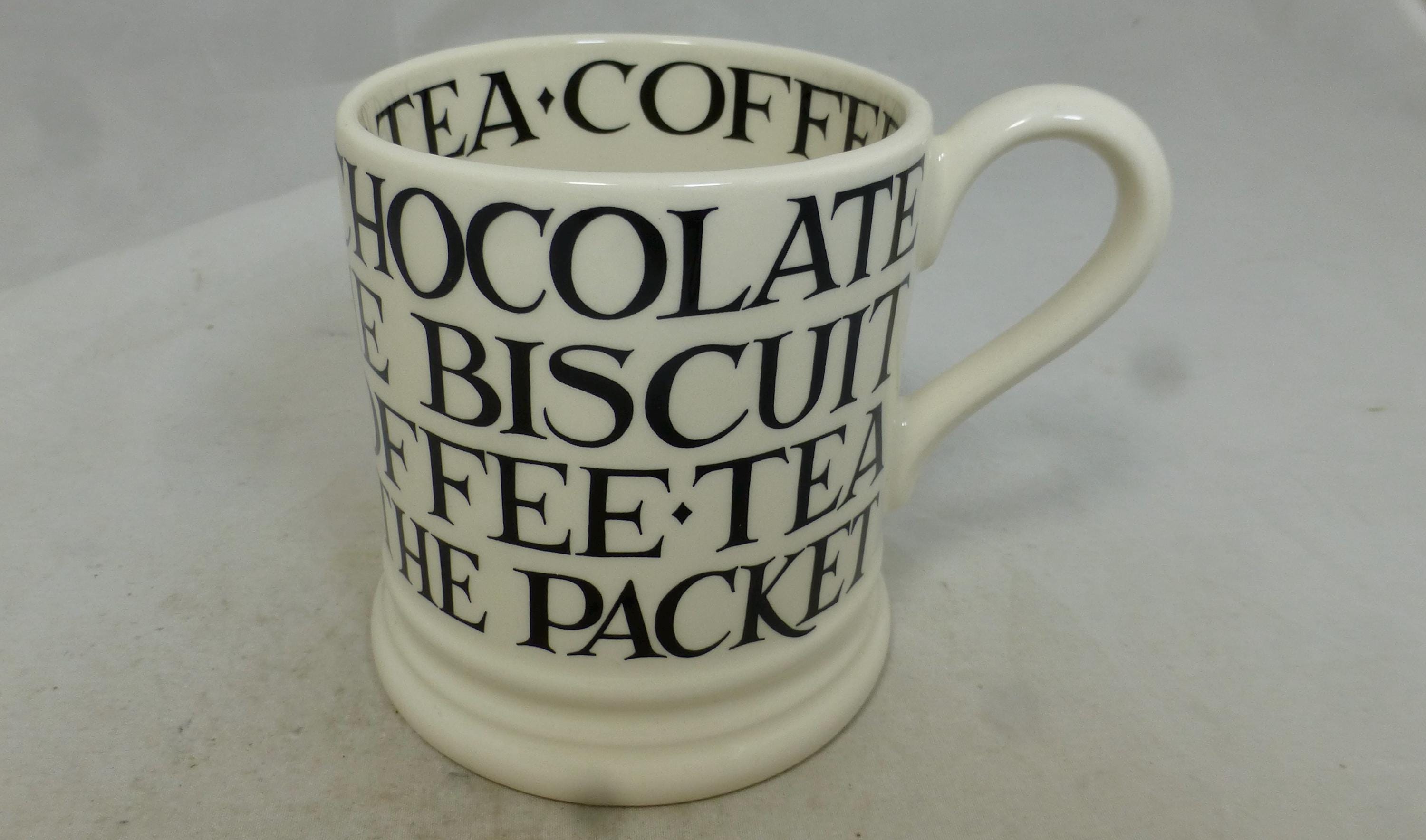Emma Bridgewater “Tea Coffee Chocolate” Half-Pint-Tasse – Handdekorierte Frühstücksserie “Toast & Marmalade” – Tractor Stamp - England