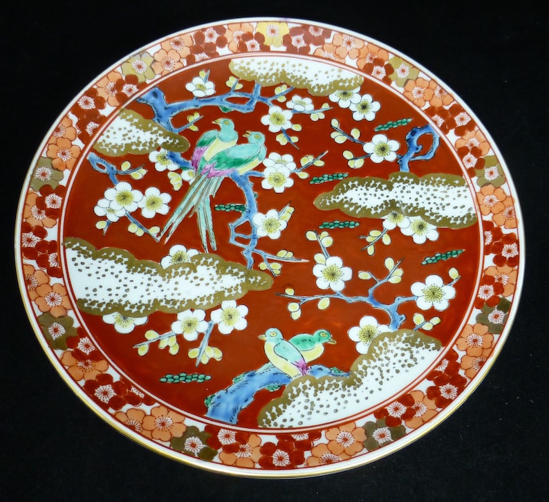 Gold Imari 12 Inch Hand Painted Japanese Porcelain Floral and Etsy