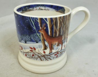 Rare Emma Bridgewater Winter Animals at Night Mug • Robin in a