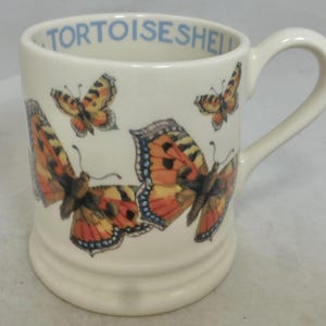 Emma Bridgewater Tortoiseshell Butterflies Hand Decorated 1st Quality Half Pint Mug – Butterfly Stamp - Made in England - Unused With Labels