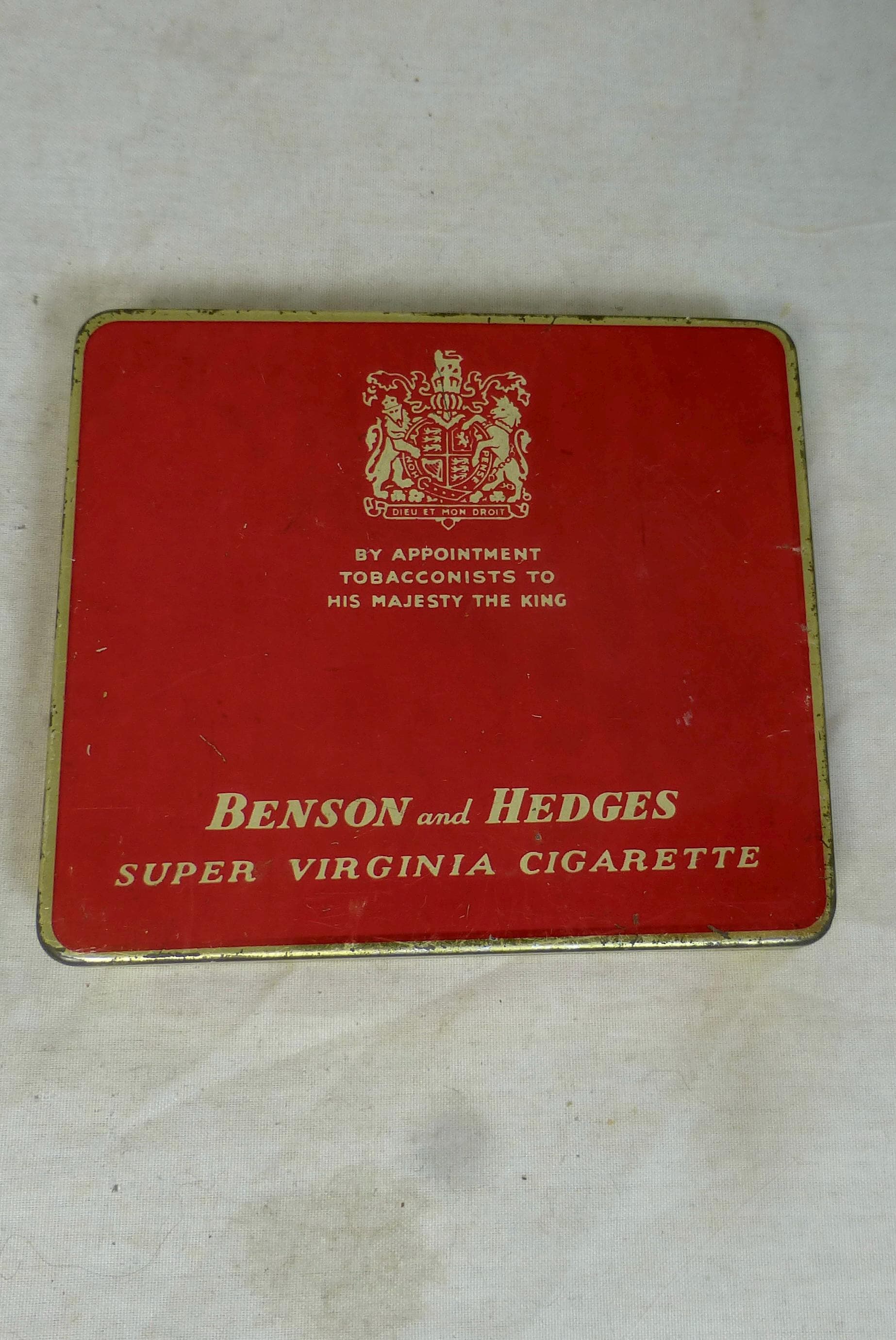 Vintage Benson & Hedges Super Virginia Red and Gold Cigarette Tin Hinged  Lid (Empty) 3.25x3 in – By Appointment To HM The King