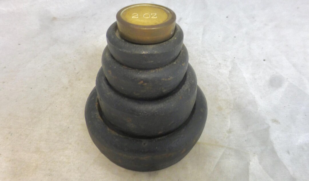Vintage Set of 5 Indented Black Cast Iron Stackable Imperial Standard ...