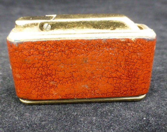 Colibri Mono Gas Cigarette Lighter in Brass and Tan Brown Leather