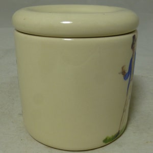 Rare Fortnum & Mason Milkmaid Dandy English Blue Stilton Cheese Porcelain Storage Canister / Jar Crock and Lid 3.25 in H Stilton not inc image 9