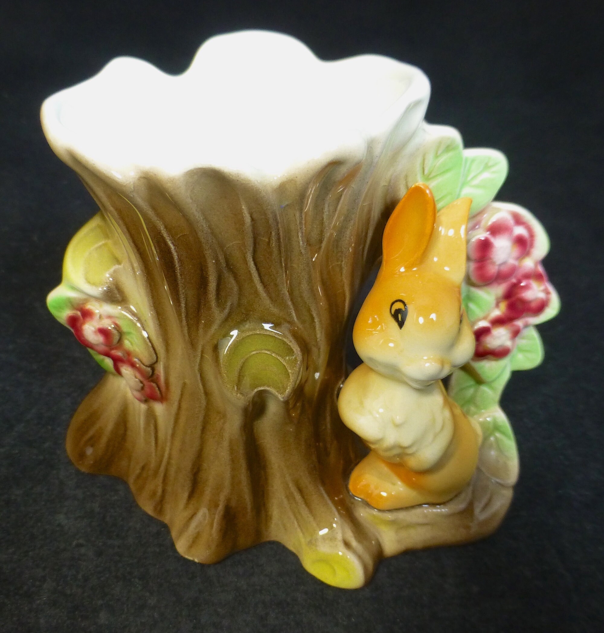 Hornsea Pottery Vintage Fauna Royal Rabbit & Tree Trunk Vase Etsy