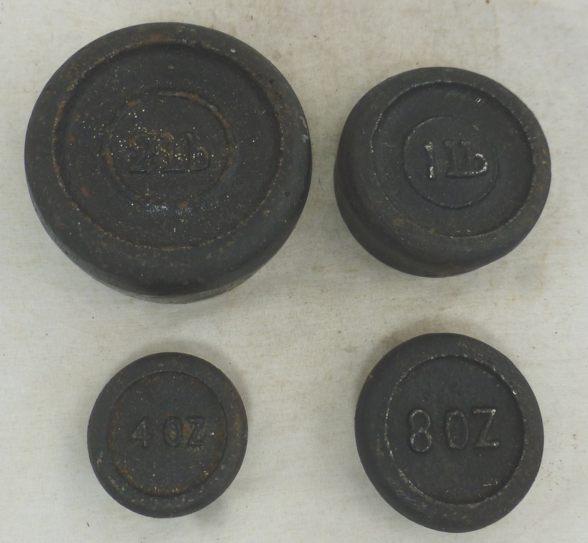 Vintage Full Set of 8 Stackable Imperial Round Cast Iron & Brass ...