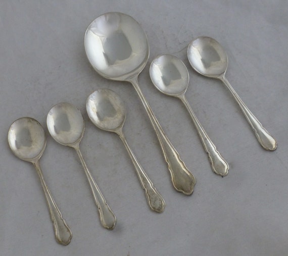 ヴィンテージ 英国製 シルバープレート ケース入り 6 ピース ラウンド