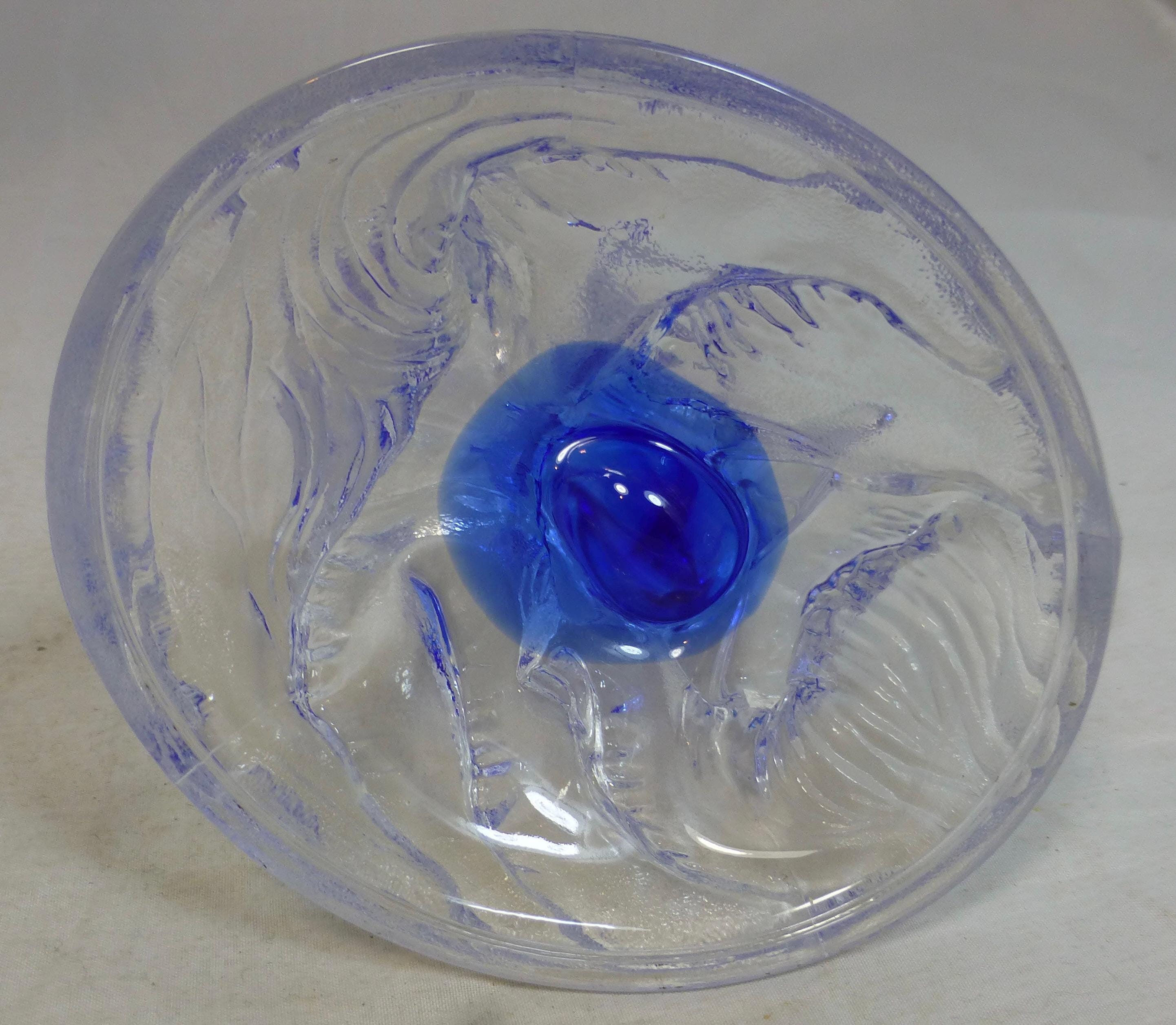 Cristal D'arques Vintage French Clear & Cobalt Blue Lead Crystal