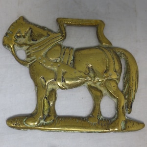 Pferde Messing Vintage Medaillon mit Englisch Shire Pferd - Cart Pferd / Arbeitspferd - Sammlerstück Gastwirtschaft Pub / Souvenir Andenken aus Messing