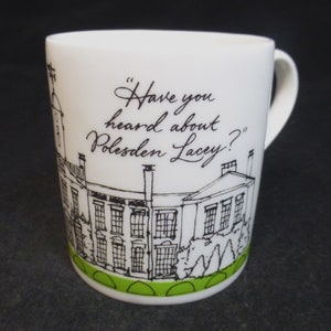 National Trust Polesden Lacey Historic Country House Mug - Have You Heard About Polesden Lacey Bone China - Line Drawing of House
