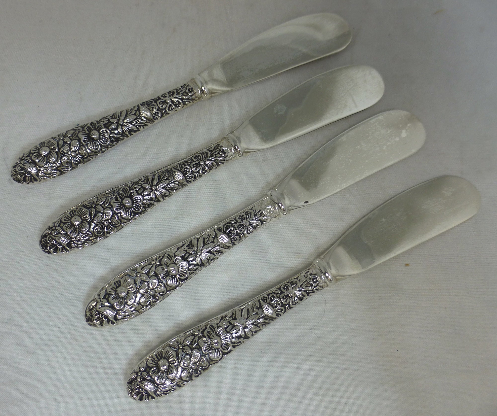 American Godinger Silver Treasures Cased Set of 4 Signed 5.5 in