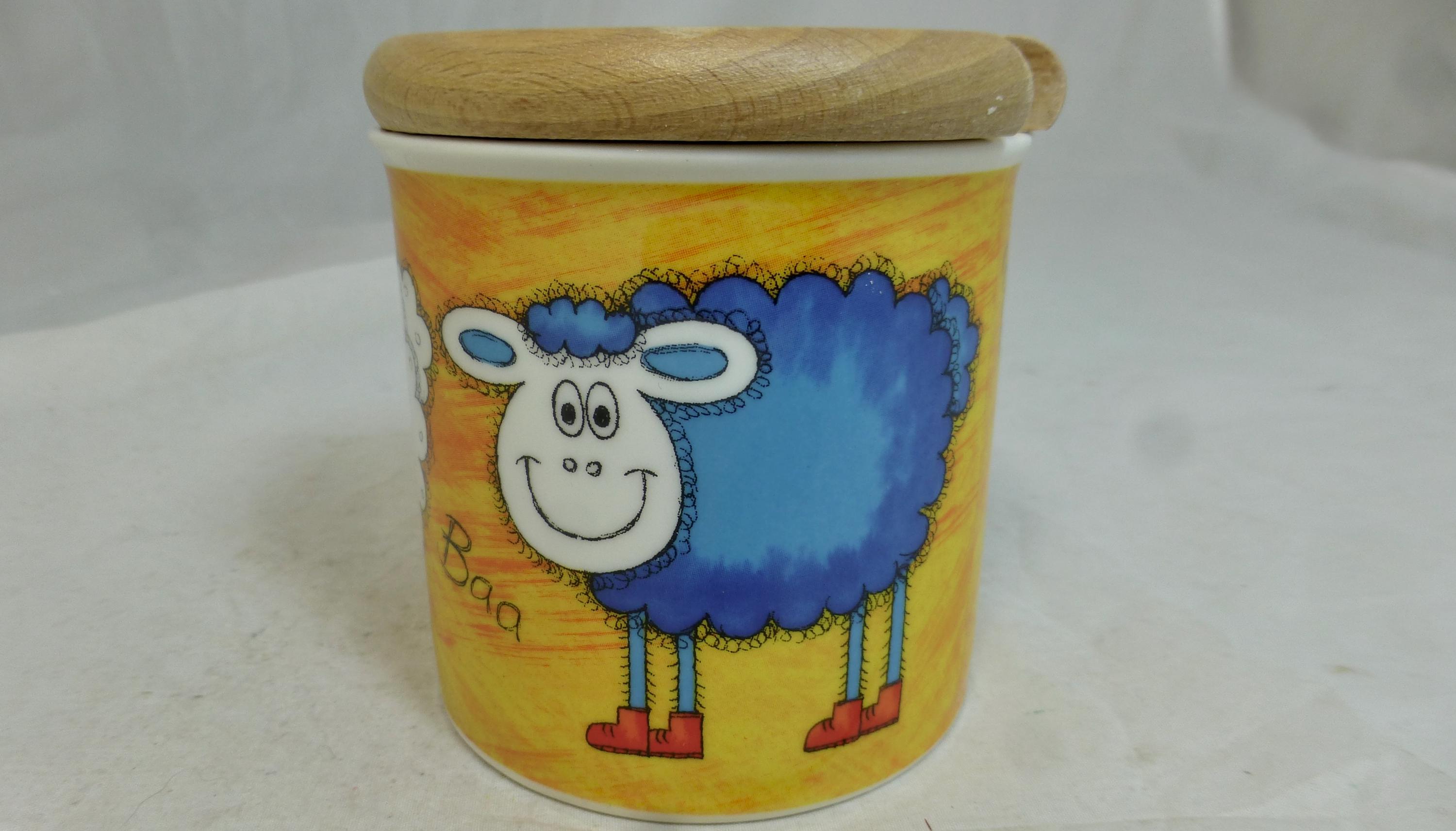 Dunoon Funky Farm Scottish Porcelain Canister Preserve Jar 3.5 in