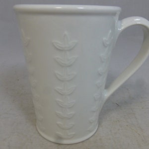 Vintage Portmeirion Creamy White Options Mug or Cup with Embossed Laurel Pattern - Susan Williams-Ellis design - Made in England - Pristine
