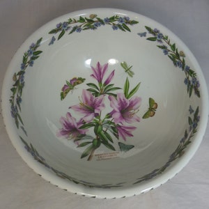 Portmeirion Vintage X Große Botanik Garten Rhododendrum Lilliflorum Lilie geblümte Azalee Servier / Salat / Pasta Schüssel – 11,25 in D - Großbritannien