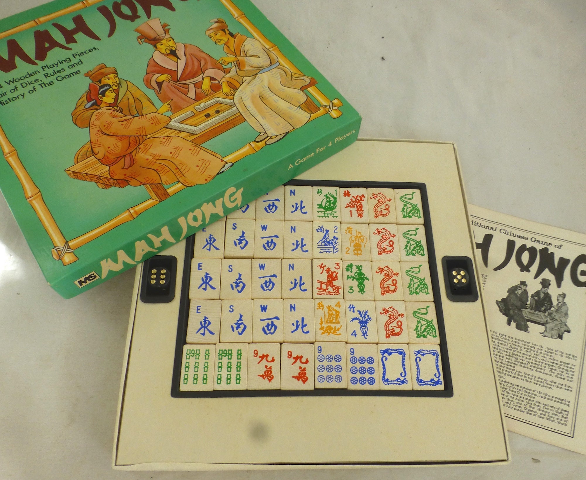 Vintage Mahjong 144 Tiles Rare Chinese Mah-Jong Set Chinese